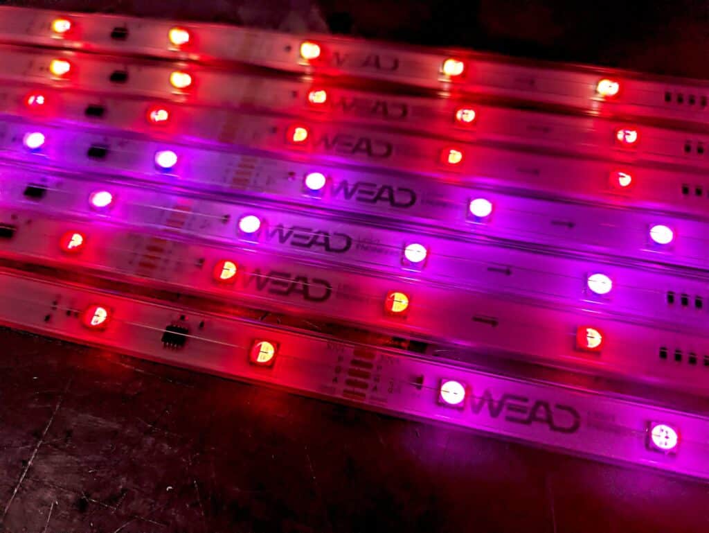 rgbw led stripe lighting closeup wead